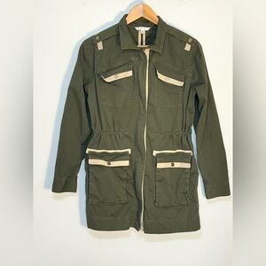 CAbi Military Jacket Women’s Small Green Utility Cargo Anorak Safari Boho